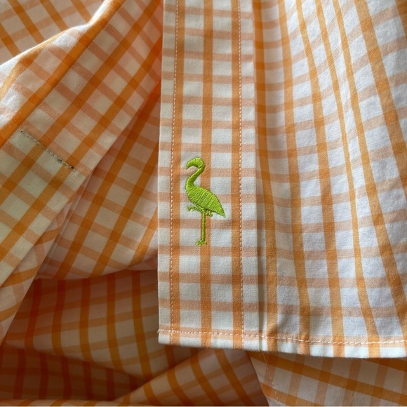Mens TailorByrd Long-Sleeved Button up checked light orange size large cotton - Picture 6 of 9